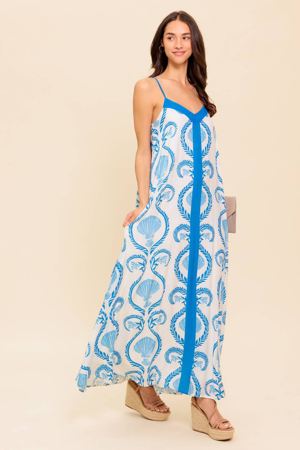 Blue Woven Maxi Dress — Weekend Getaway