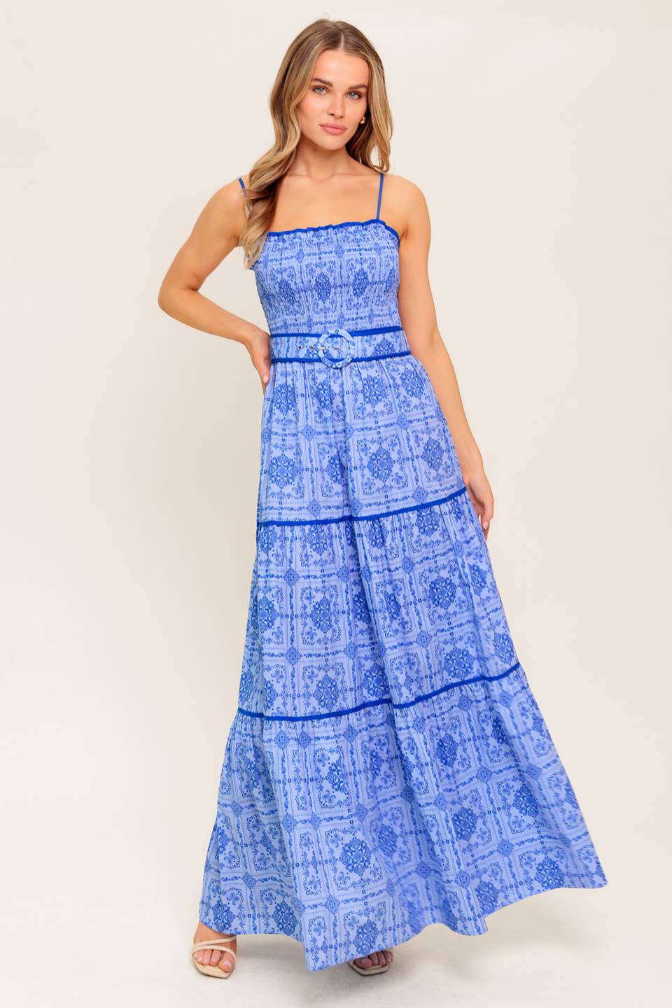 Whimsical Waves Woven Maxi Dress