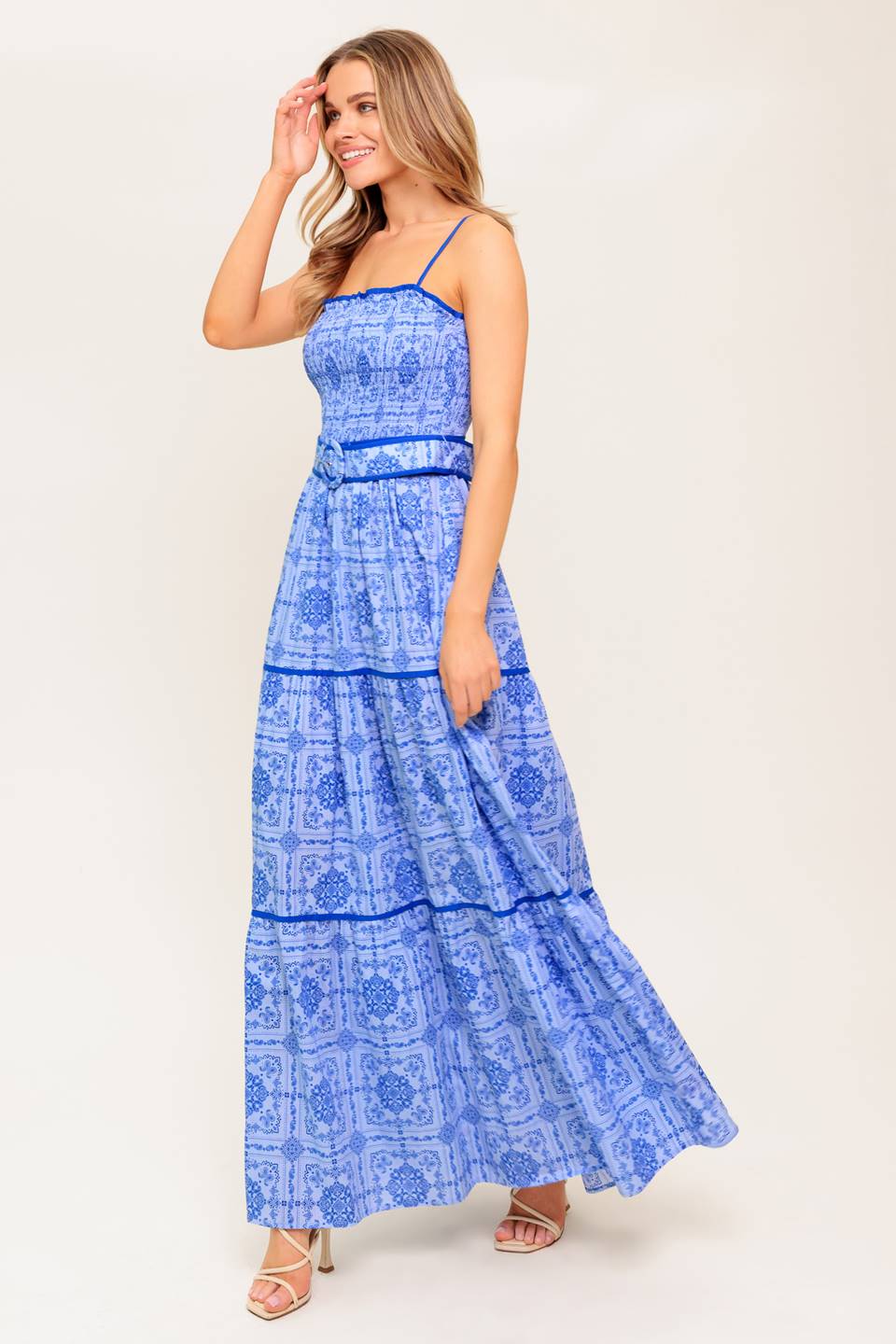 Whimsical Waves Woven Maxi Dress