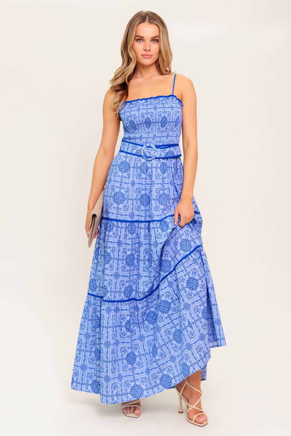 Whimsical Waves Woven Maxi Dress