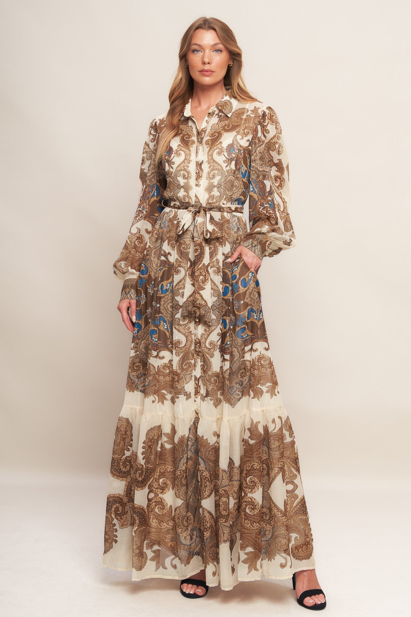 Bohemian Woven Tapestry Maxi Dress