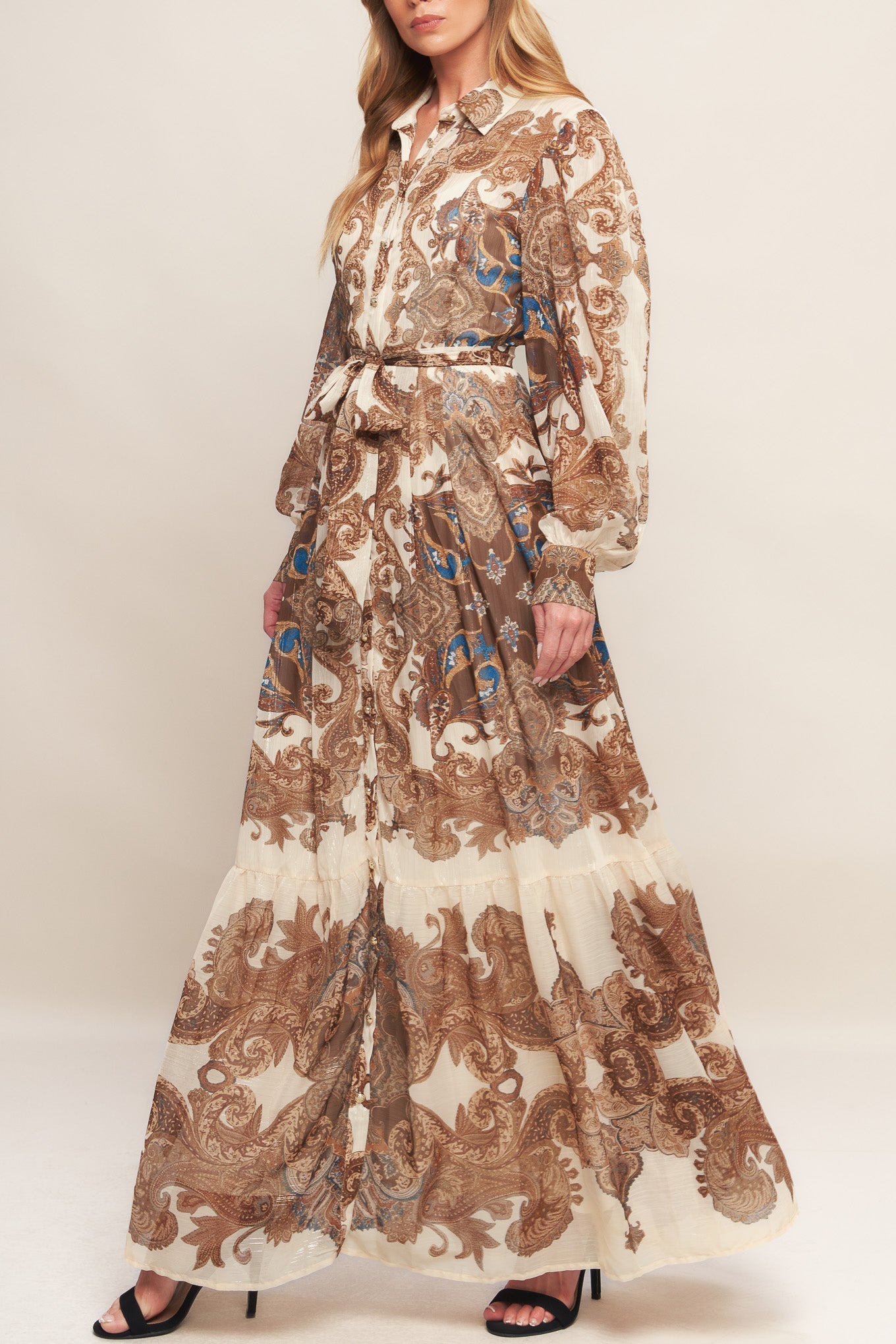 Bohemian Woven Tapestry Maxi Dress