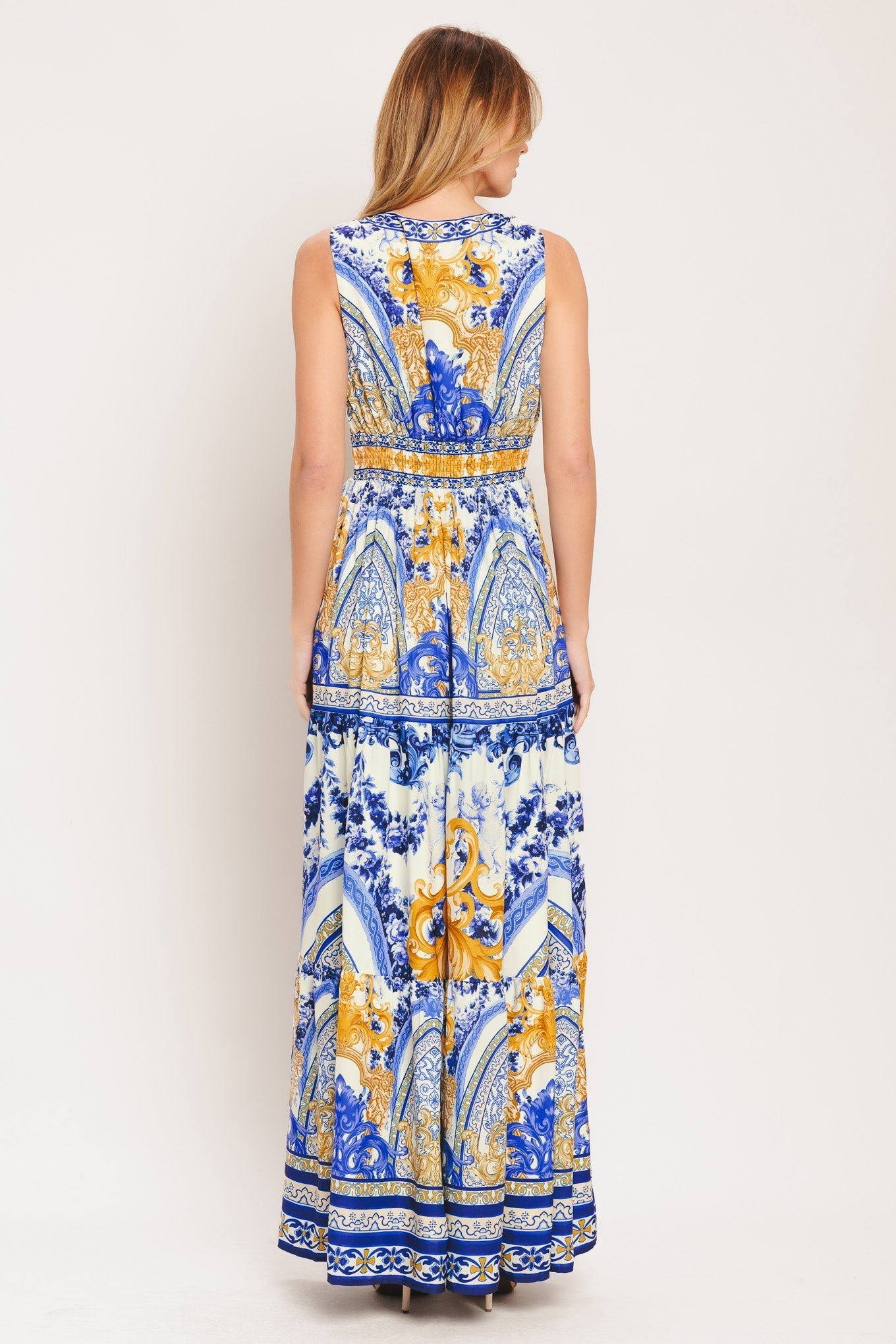Azure Woven Palazzo Maxi Dress