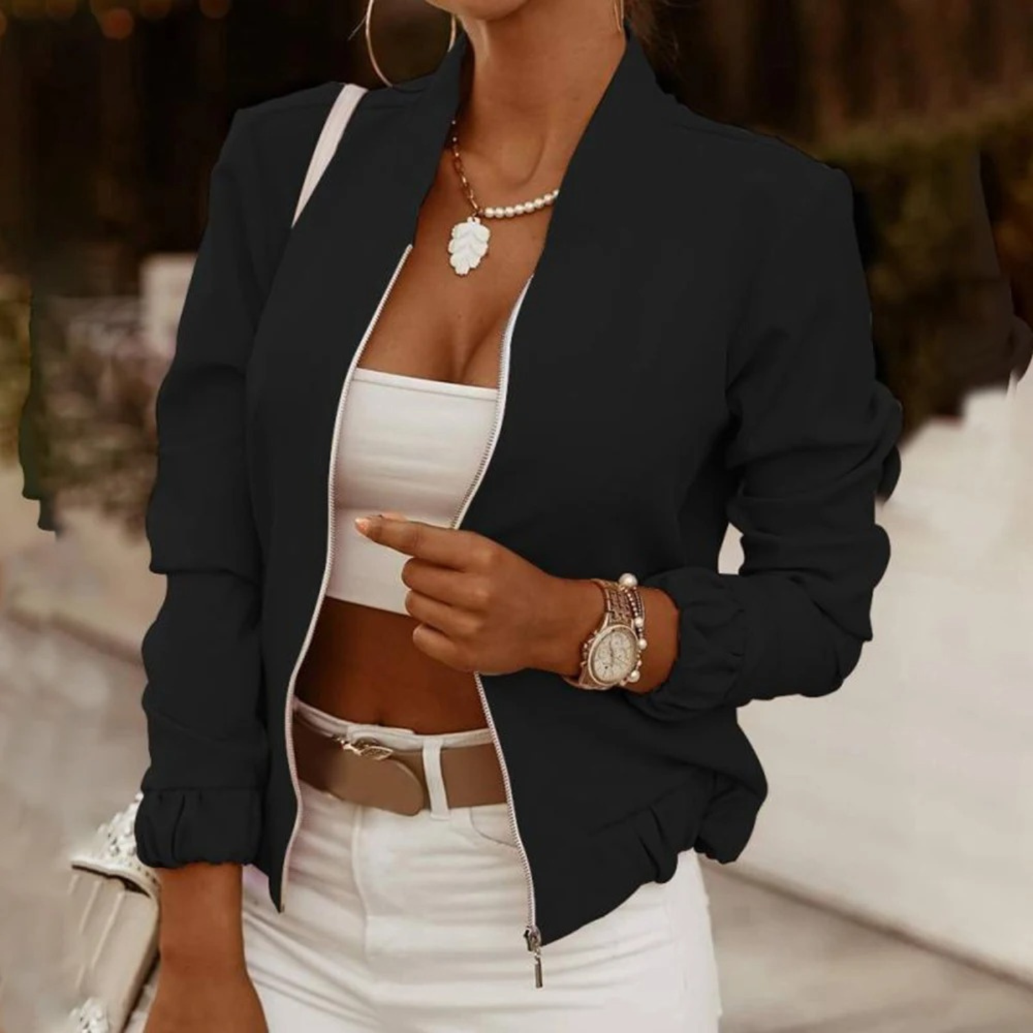 Women's Cropped Zip Jacket