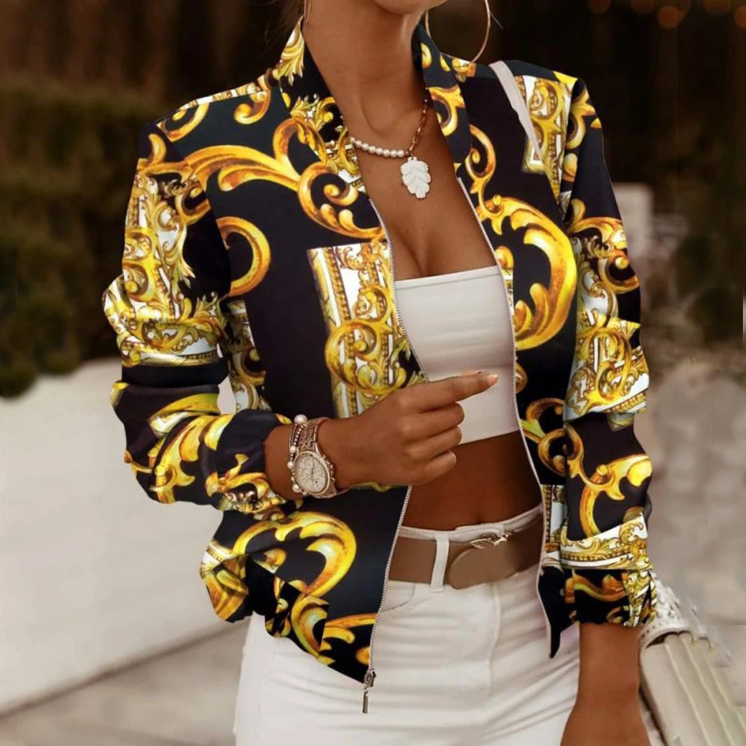 Women's Cropped Zip Jacket