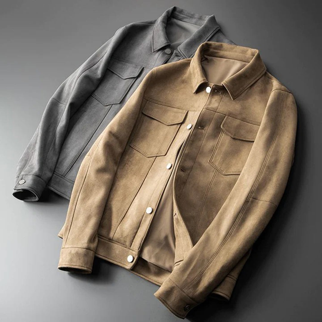 Men's Button-Down Jacket with Collar