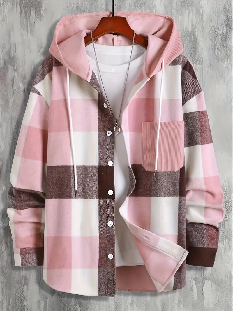 Men's Plaid Hooded Jacket