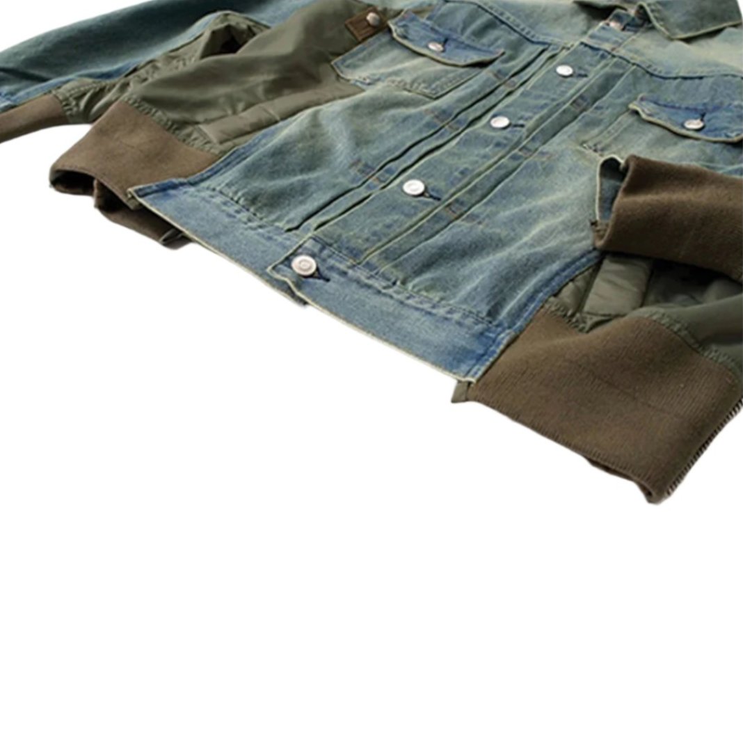 Patchwork Cargo Denim Jacket