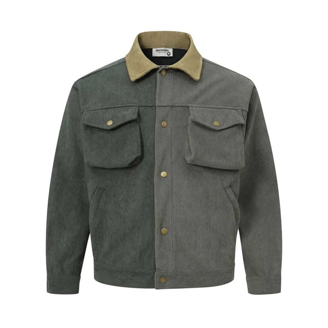 Patchwork Cargo Denim Jacket