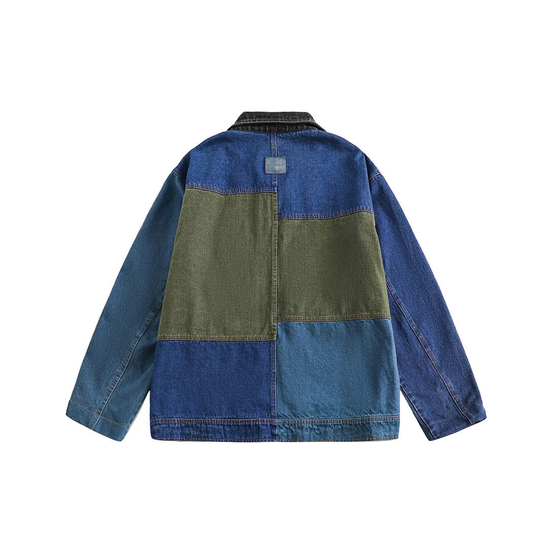 Patchwork Cargo Denim Jacket