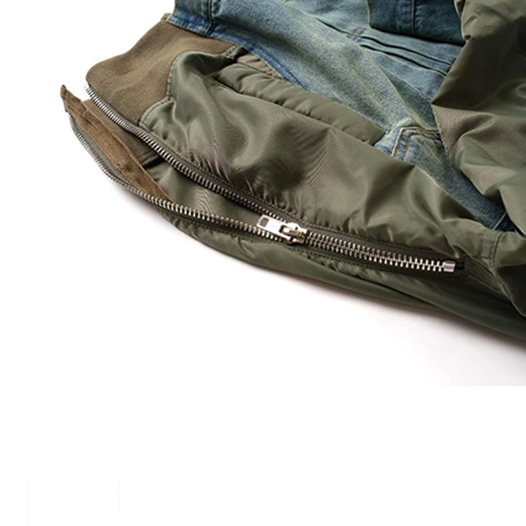 Patchwork Cargo Denim Jacket