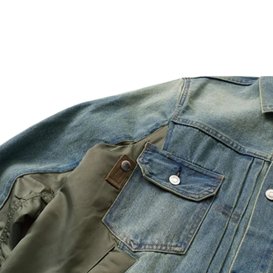 Patchwork Cargo Denim Jacket