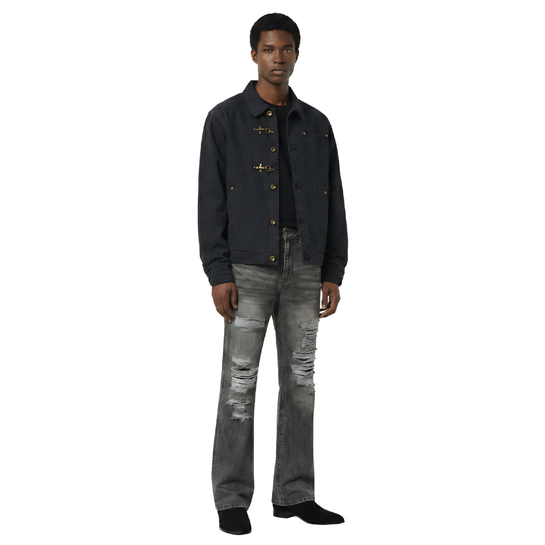 Patchwork Cargo Denim Jacket
