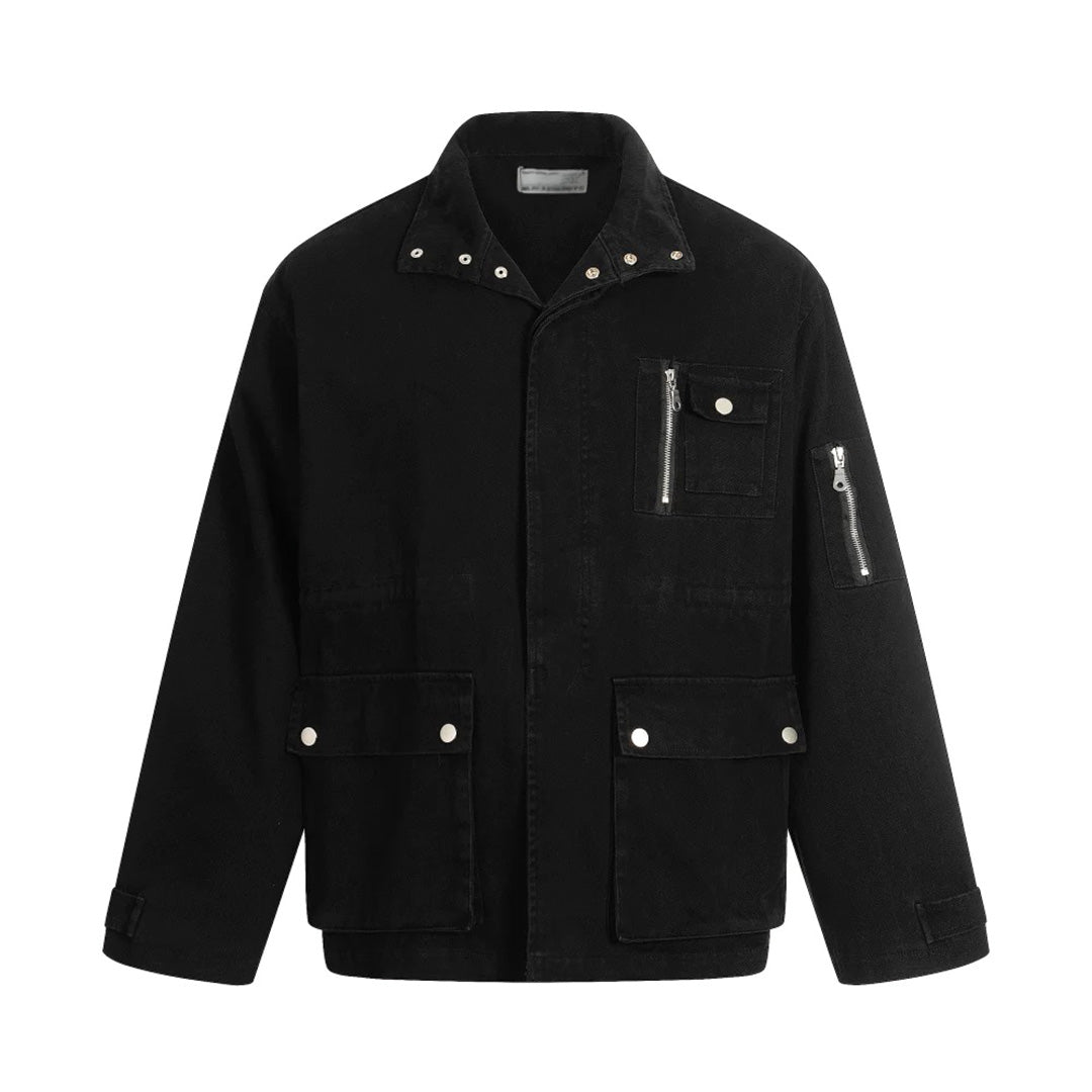 Patchwork Cargo Denim Jacket