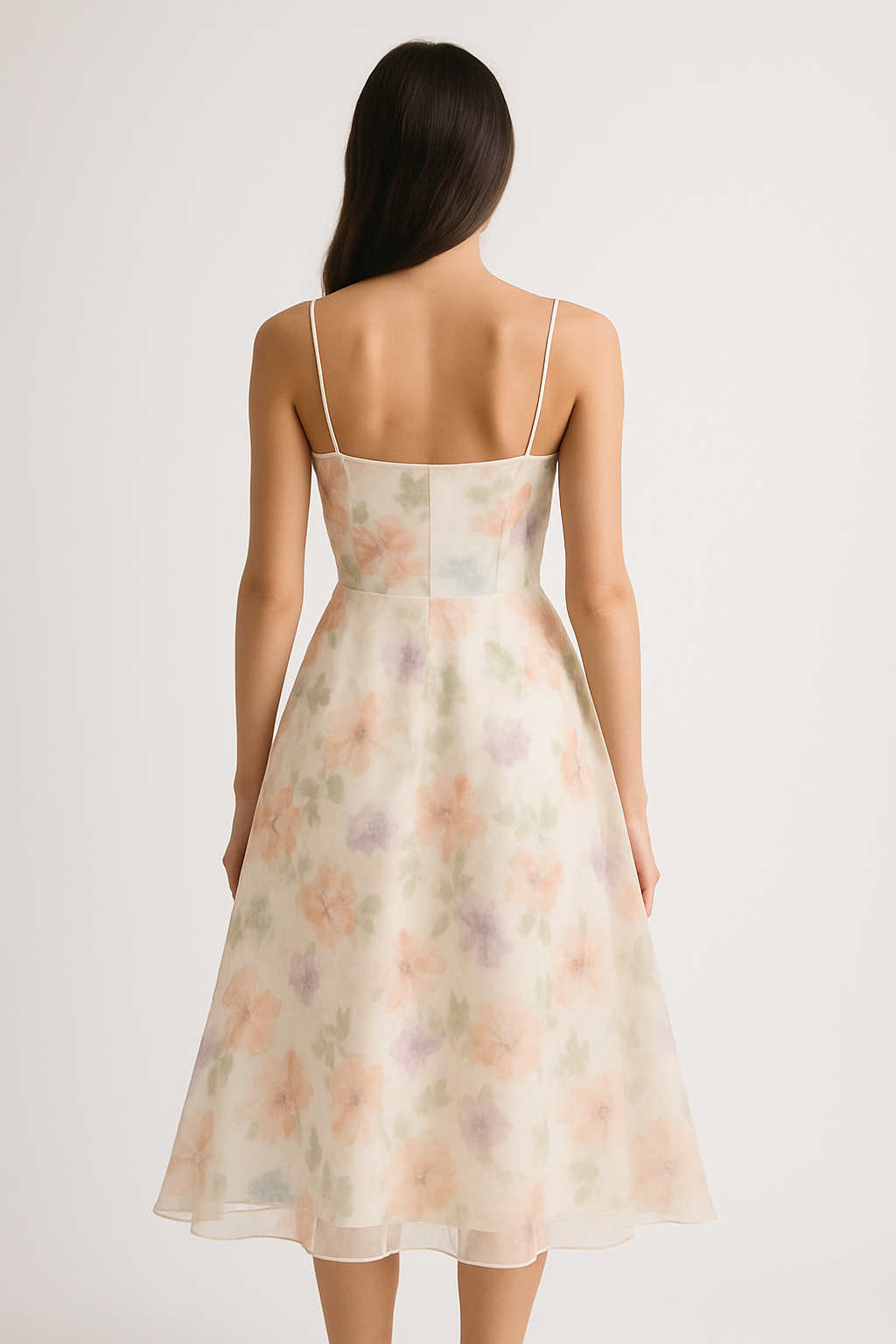 "Desert Bloom" Watercolor Midi Dress