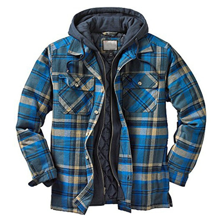 Men's Plaid Jacket with Hood