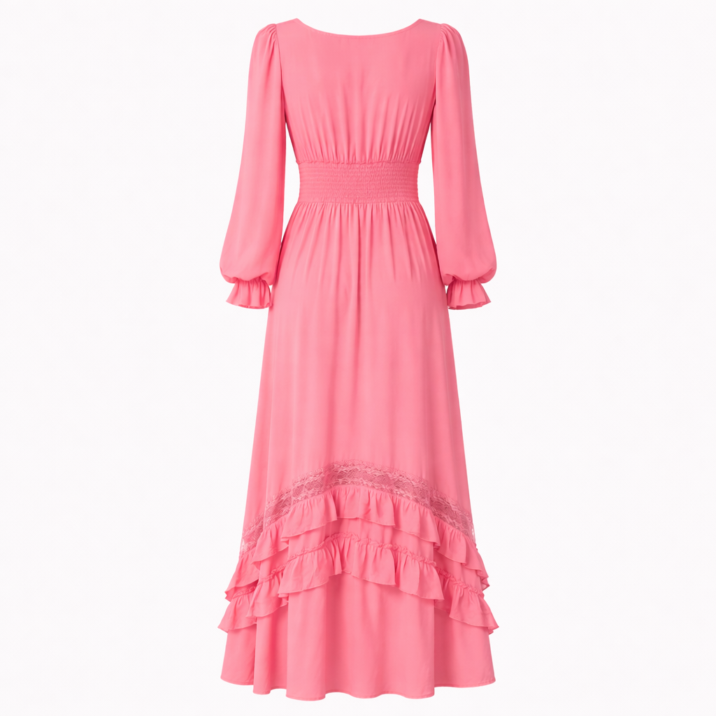 Women’s Coral Flowing Maxi Dress - Full Length