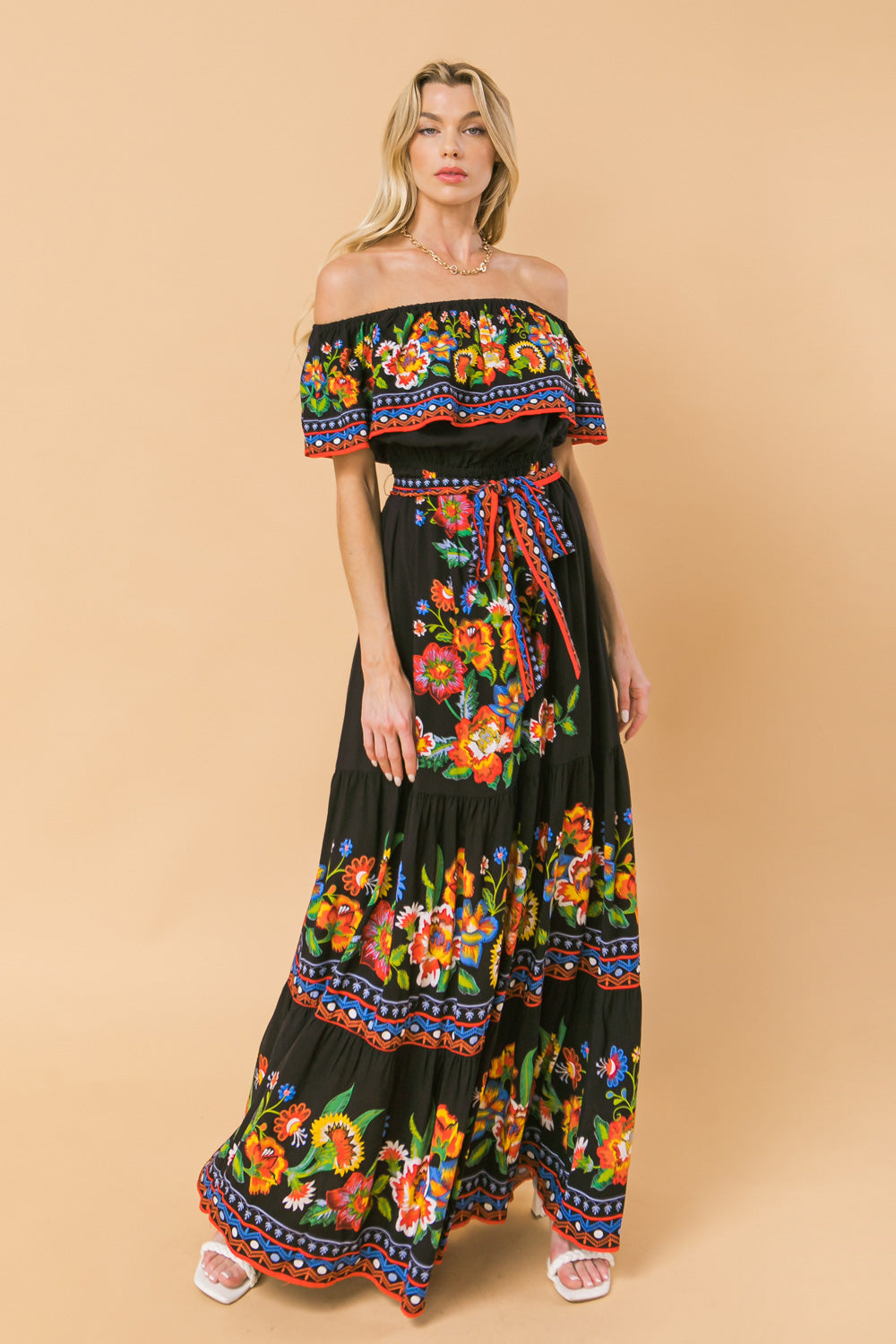 Poetic Love Print Maxi Dress