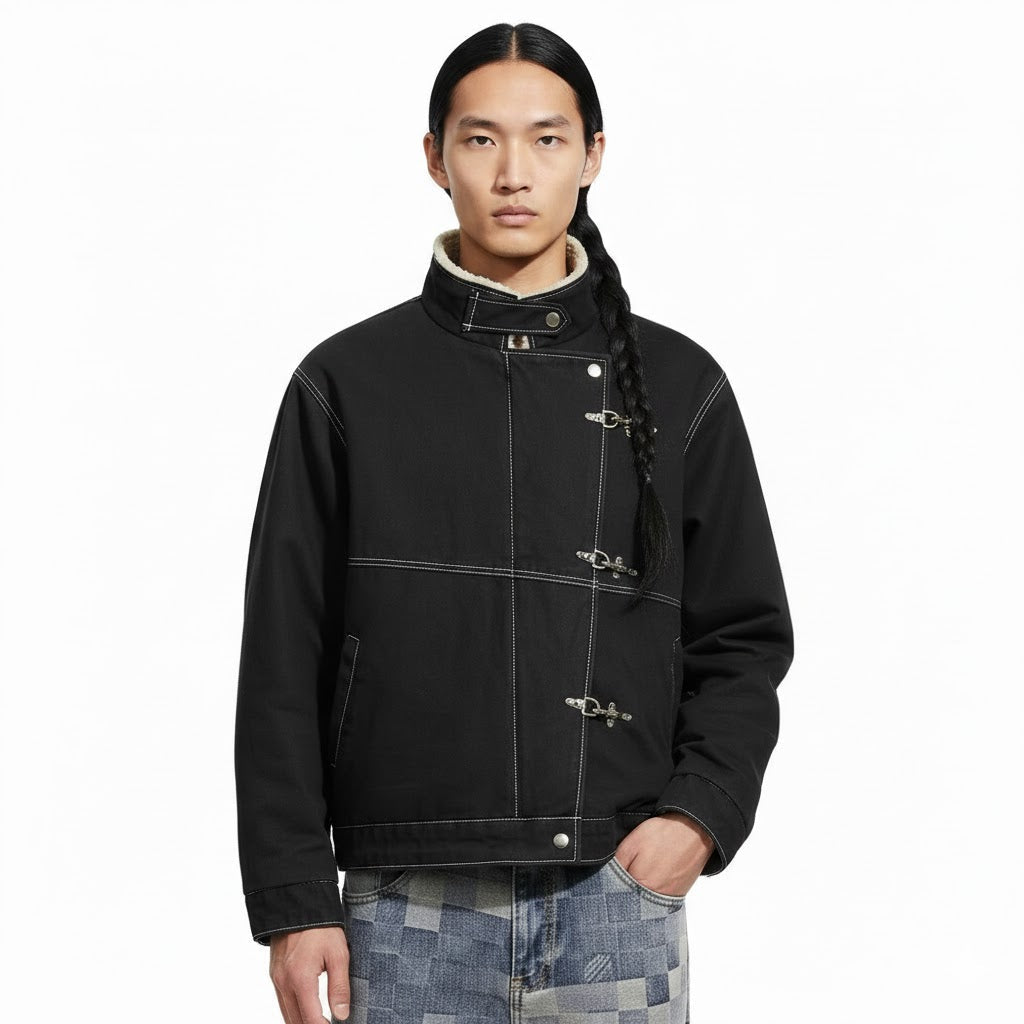 Patchwork Denim Cargo Jacket