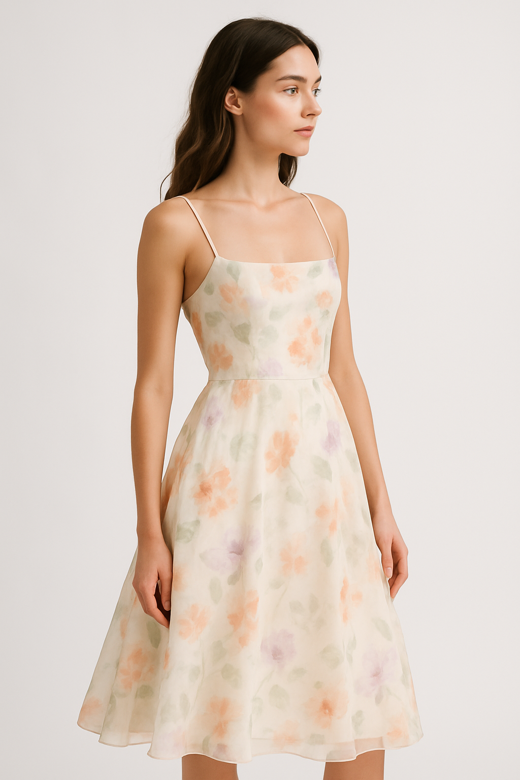"Desert Bloom" Watercolor Midi Dress