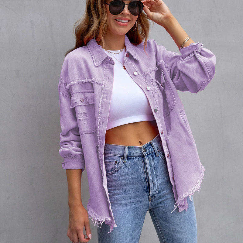 Women's Frayed Edge Denim Jacket