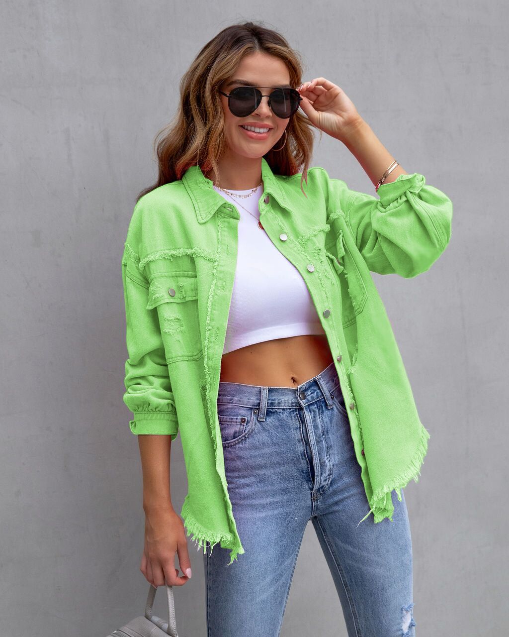 Women's Frayed Edge Denim Jacket