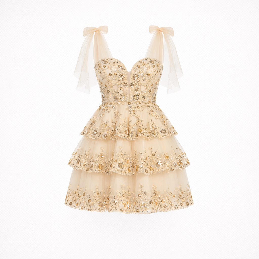 Women’s Floral Tiered Maxi Dress - Flowing Fit